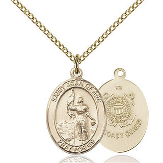 14kt Gold Filled Saint Joan of Arc  Coast Guard Medal Religious Jewelry