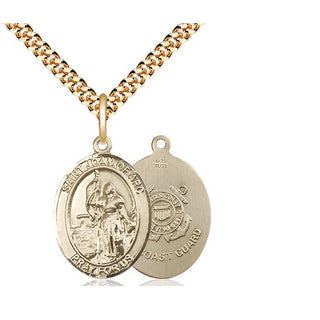 14kt Gold Filled Saint Joan of Arc  Coast Guard Medal Religious Jewelry