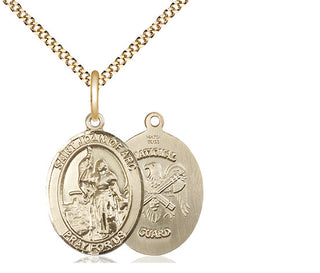 14kt Gold Filled Saint Joan of Arc National Guard Medal Religious Jewelry