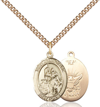 14kt Gold Filled Saint Joan of Arc Navy Medal Religious Jewelry