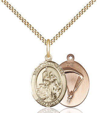 14kt Gold Filled Saint Joan of Arc Paratrooper Medal Religious Jewelry