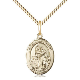 14kt Gold Filled Saint Joan of Arc Medal Religious Jewelry Engraved Catholic Saint Jewelry