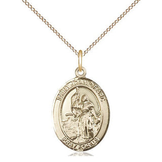 14kt Gold Filled Saint Joan of Arc Medal Religious Jewelry Engraved Catholic Saint Jewelry
