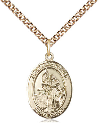 14kt Gold Filled Saint Joan of Arc Medal Religious Jewelry Engraved Catholic Saint Jewelry
