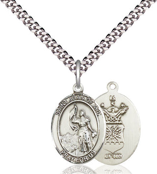 Pewter Saint Joan of Arc Air Force Medal Religious Jewelry