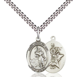 Pewter Saint Joan of Arc Army Medal Religious Jewelry
