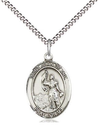 Pewter Saint Joan of Arc Medal Religious Jewelry Engraved Catholic Saint Jewelry