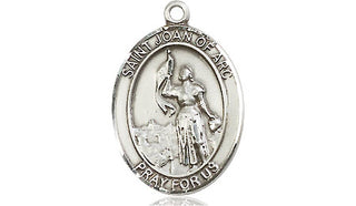 Pewter Saint Joan of Arc Medal Engraved Catholic Saint Jewelry