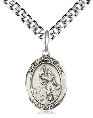 Pewter Saint Joan of Arc Medal Religious Jewelry Engraved Catholic Saint Jewelry