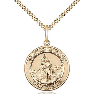 14kt Gold Filled Saint Joan of Arc Medal Religious Jewelry Engraved Catholic Saint Jewelry