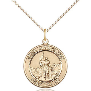 14kt Gold Filled Saint Joan of Arc Medal Religious Jewelry Engraved Catholic Saint Jewelry