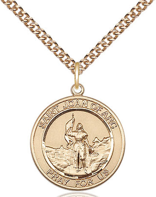 14kt Gold Filled Saint Joan of Arc Medal Religious Jewelry Engraved Catholic Saint Jewelry
