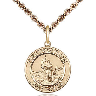 14kt Gold Filled Saint Joan of Arc Medal Religious Jewelry Engraved Catholic Saint Jewelry