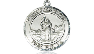Sterling Silver Saint Joan of Arc Medal Religious Jewelry Engraved Catholic Saint Jewelry