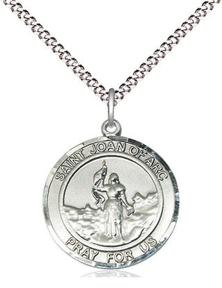 Sterling Silver Saint Joan of Arc Medal Religious Jewelry Engraved Catholic Saint Jewelry