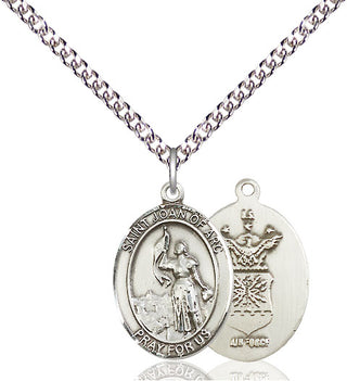 Sterling Silver Saint Joan of Arc Air Force Medal Religious Jewelry