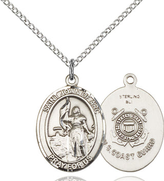 Sterling Silver Saint Joan of Arc  Coast Guard Medal Religious Jewelry