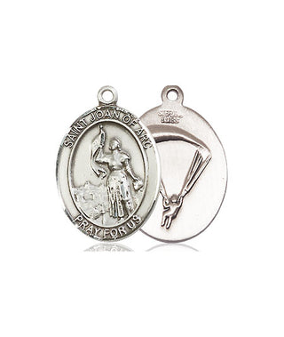 Sterling Silver Saint Joan of Arc Paratrooper Medal Religious Jewelry