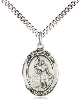 Sterling Silver Saint Joan of Arc Medal Religious Jewelry Engraved Catholic Saint Jewelry
