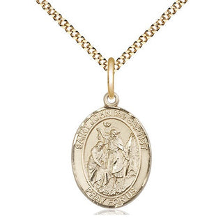 14kt Gold Filled Saint John the Baptist Medal Religious Jewelry Engraved Catholic Saint Jewelry