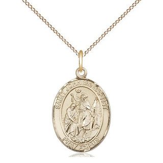 14kt Gold Filled Saint John the Baptist Medal Religious Jewelry Engraved Catholic Saint Jewelry