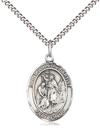 Pewter Saint John the Baptist Medal Religious Jewelry Engraved Catholic Saint Jewelry