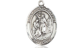 Pewter Saint John the Baptist Medal Engraved Catholic Saint Jewelry
