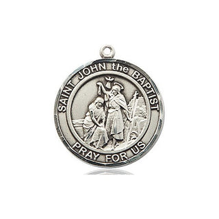 Pewter Saint John the Baptist Medal Engraved Catholic Saint Jewelry