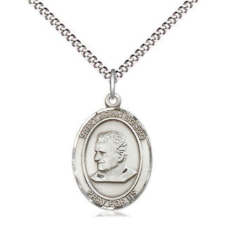 Pewter Saint John Bosco Medal Religious Jewelry Engraved Catholic Saint Jewelry