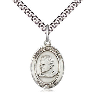 Pewter Saint John Bosco Medal Religious Jewelry Engraved Catholic Saint Jewelry