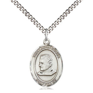 Pewter Saint John Bosco Medal Religious Jewelry Engraved Catholic Saint Jewelry