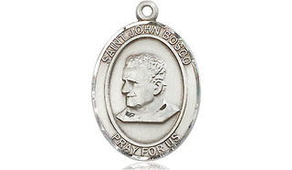 Sterling Silver Saint John Bosco Medal Religious Jewelry Engraved Catholic Saint Jewelry