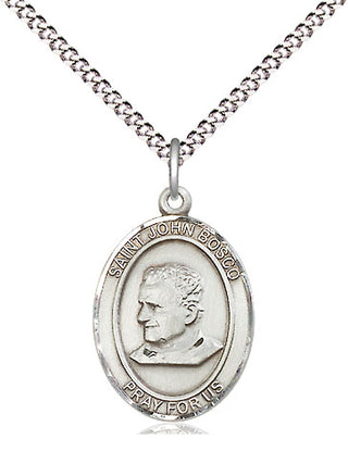 Sterling Silver Saint John Bosco Medal Religious Jewelry Engraved Catholic Saint Jewelry