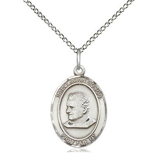 Sterling Silver Saint John Bosco Medal Religious Jewelry Engraved Catholic Saint Jewelry