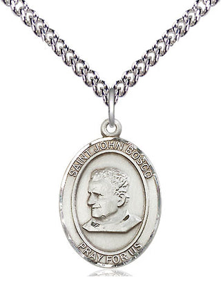 Sterling Silver Saint John Bosco Medal Religious Jewelry Engraved Catholic Saint Jewelry