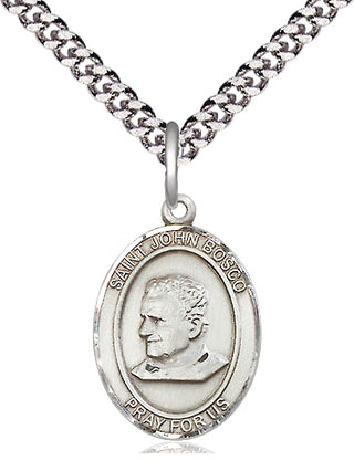 Sterling Silver Saint John Bosco Medal Religious Jewelry Engraved Catholic Saint Jewelry