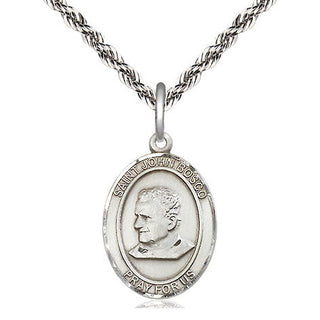Sterling Silver Saint John Bosco Medal Religious Jewelry Engraved Catholic Saint Jewelry