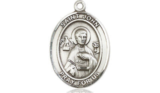 Pewter Saint John the Apostle Medal Engraved Catholic Saint Jewelry