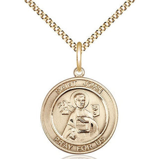 14kt Gold Filled Saint John the Apostle Medal Religious Jewelry Engraved Catholic Saint Jewelry