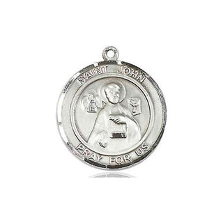 Pewter Saint John the Apostle Medal Engraved Catholic Saint Jewelry