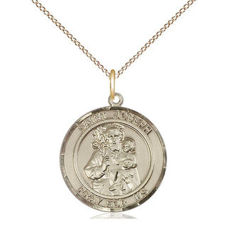 14kt Gold Filled Saint Joseph Medal Religious Jewelry Engraved Catholic Saint Jewelry