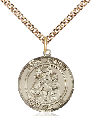 14kt Gold Filled Saint Joseph Medal Religious Jewelry Engraved Catholic Saint Jewelry