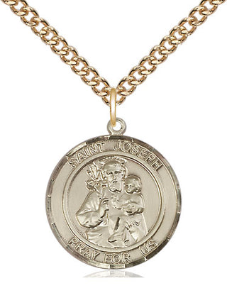 14kt Gold Filled Saint Joseph Medal Religious Jewelry Engraved Catholic Saint Jewelry