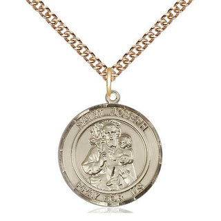14kt Gold Saint Joseph Medal | Engravable