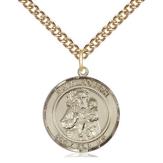 14kt Gold Saint Joseph Medal | Engravable