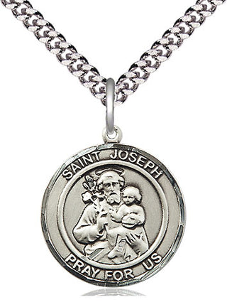 Sterling Silver Saint Joseph Medal Religious Jewelry Engraved Catholic Saint Jewelry