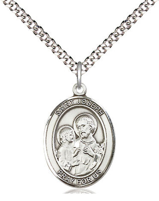Sterling Silver Saint Joseph Medal Religious Jewelry Engraved Catholic Saint Jewelry