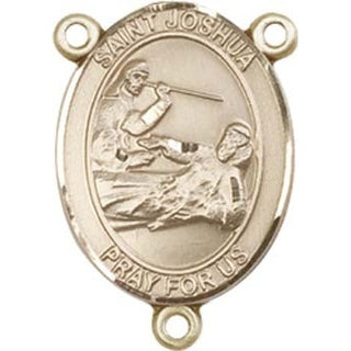 14kt Gold Saint Joshua Rosary Center Rosary Center Engraved Catholic Saint Jewelry