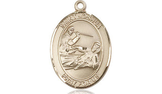 14kt Gold Filled Saint Joshua Medal Engraved Catholic Saint Jewelry