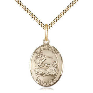 14kt Gold Filled Saint Joshua Medal Religious Jewelry Engraved Catholic Saint Jewelry
